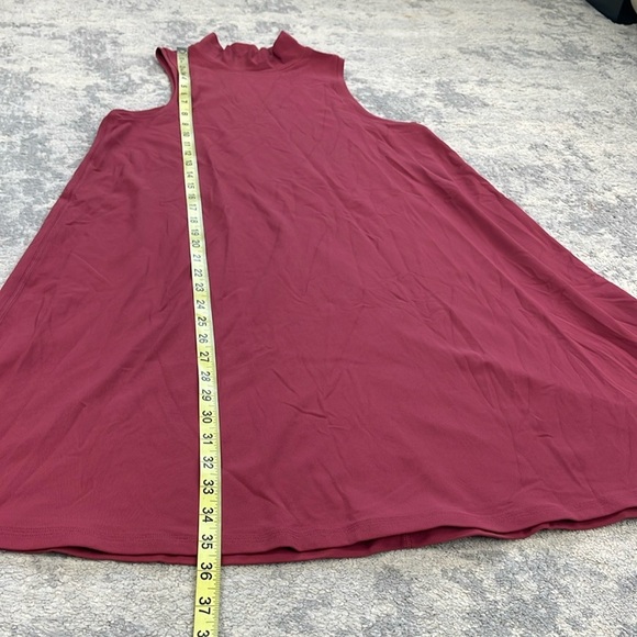 Lululemon All Aligned A line Dress Chianti Red Mock Neck Loose Trapeze - Picture 11 of 11